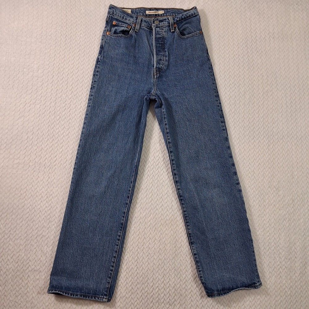 Levi's Ribcage Straight Jeans Womens 26 (Waist 24") Blue